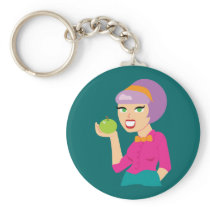 Fresh Apple Retro Girl Keychains