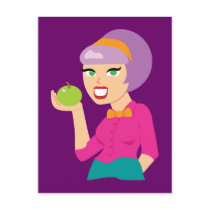 Fresh Apple Retro Girl Postcards