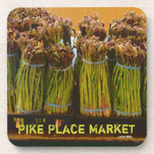 Fresh Asparagus - Pike Place Market Beverage Coasters