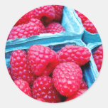Fresh Raspberries Round Stickers