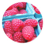 Fresh Raspberries Round Stickers