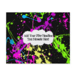 Fresh Retro Neon Paint Splatter on Black Full Colour Flyer