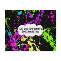 Fresh Retro Neon Paint Splatter on Black Full Colour Flyer
