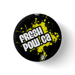 FreshPow! Yellow Splat 1-1/4" Circle Button