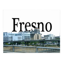 Fresno California with Fresno in the Sky Post Card