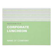 Fret Stripe Pistachio Corporate Luncheon Custom Invites