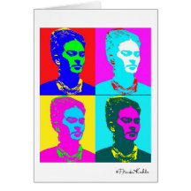 Frida Kahlo Andy Warhol Inspired Portrait Card