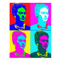 Frida Kahlo Andy Warhol Inspired Portrait Postcards