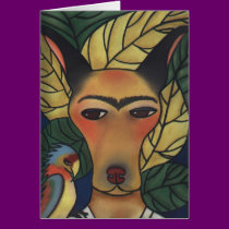 Frida with Parrot cards