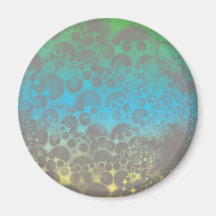 Fridge Magnet Blue Green Yellow Grunge