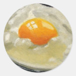FRIED EGG ARTWORK ROUND STICKERS