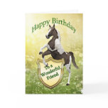 Friend birthday card with a rearing horse