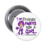 Friend Fights Like Girl Lupus 42.9.png Pinback Button