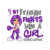 Friend Fights Like Girl Lupus 42.9.png Postcards