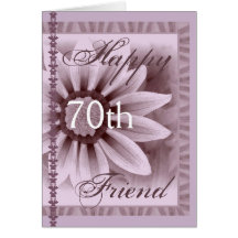 FRIEND  - Happy 70th Birthday - LAVENDER Flower Cards