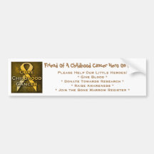 Friend Of A Childhood Cancer Hero On Board Bumper Stickers