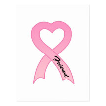 Friend Pink Ribbon Postcard