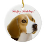 Friendly Beagle Dog Holiday Ornament