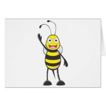 Friendly Bee Waving to You Card