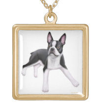 Friendly Boston Terrier Dog Necklace