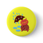 Friendly cat: heavy rain pinback buttons