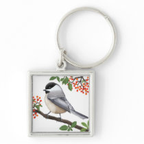 Friendly Chickadee Bird Keychain