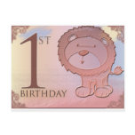 Friendly lion 1st birthday postcards