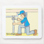 Friendly Plumber Cartoon mousepads