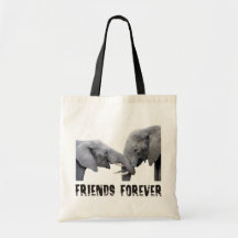 Friends Forever Elephants hugging / embracing Tote Bag