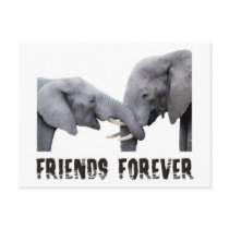 Friends Forever Elephants hugging / embracing Postcards