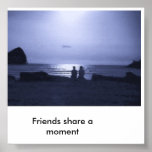 Friends in blue, Friends share a moment Print