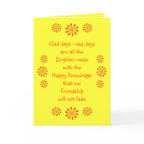 Friendship poem & flowers greeting card