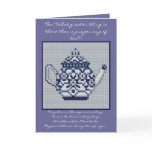 FRIENDSHIP TEA Cross Stitch Style Design Greeting Cards