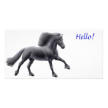 Friesian Horse Galloping Photo Card photo cards