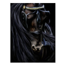 Friesian Spirit - Horse Painting Postcard