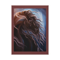 Friesian Storm Taupe Border Canvas Print