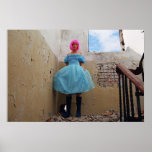 frilly blue dress posters