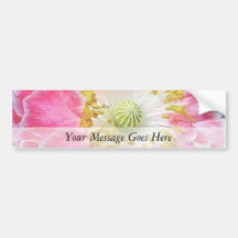 Frilly Pink Poppy Bumper Sticker