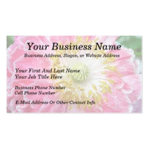 Frilly Pink Poppy Business Card Template
