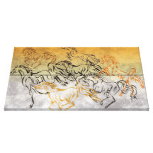 FRISKY HERD Wrapped Canvas Print