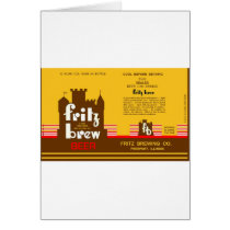 FRITZ BREW CONE TOP BEER CAN DESIGN FREEPORT ILL GREETING CARDS