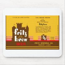 FRITZ BREW CONE TOP BEER CAN DESIGN FREEPORT ILL MOUSEPAD