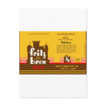 FRITZ BREW CONE TOP BEER CAN DESIGN FREEPORT ILL POST CARD