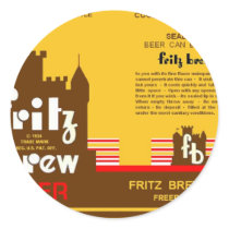 FRITZ BREW CONE TOP BEER CAN DESIGN FREEPORT ILL STICKER