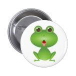 Frog Amphibian Green Frogs Cute Cartoon Animal Button