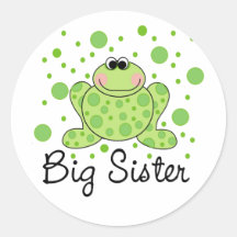 Frog Big Sister Round Stickers