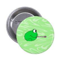 Frog Catching a Fly. Button