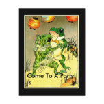 Frog Couple, Come To A Party! Post Cards