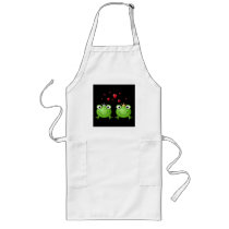 Frog Couple with hearts. Apron