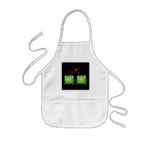 Frog Couple with hearts. Aprons
